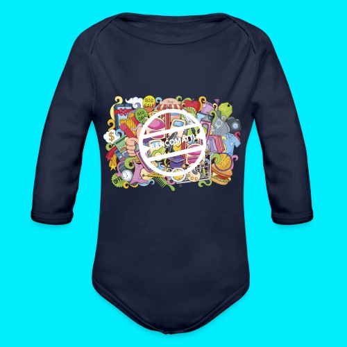 maglia logo doodle - Body ecologico per neonato a manica lunga
