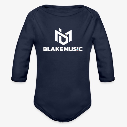 blAkeMusic Logo White - Organic Longsleeve Baby Bodysuit