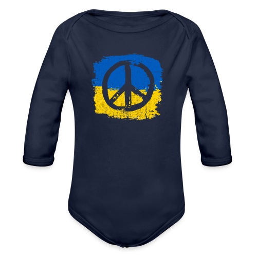 znak pokoju ukrainy - Ekologiczne body niemowlęce z długim rękawem