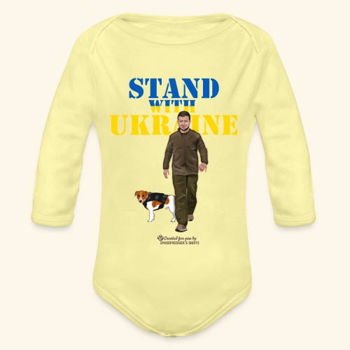 Ukraine Zelensky Patron Stand with Ukraine - Baby Bio-Langarm-Body