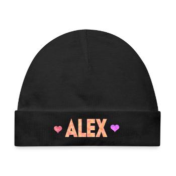 Alex - Baby Premium Organic Mütze - Schwarz - Vorne