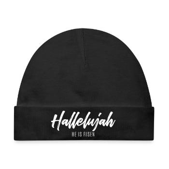 Halleluja (dunkel) - Baby Premium Organic Mütze - Schwarz - Vorne