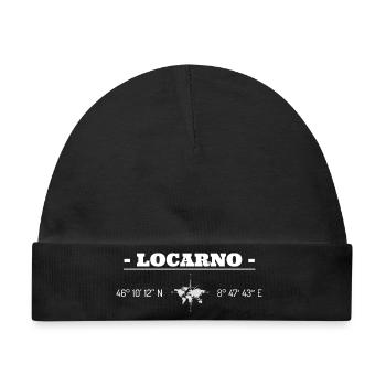 Koordinaten Locarno - Baby Premium Organic Mütze - Schwarz - Vorne
