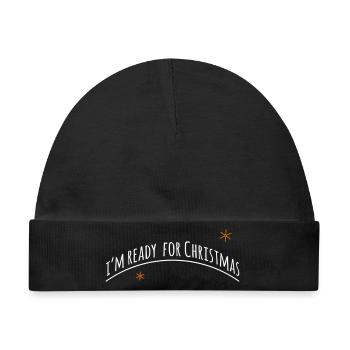 now im ready for christmas > Vectorgraphic - Baby Premium Organic Mütze - Schwarz - Vorne
