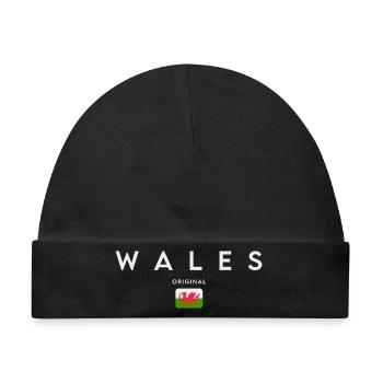 Flagge von Wales, walisischer Stolz - Baby Premium Organic Mütze - Schwarz - Vorne
