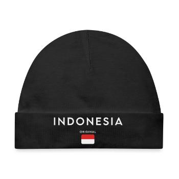 Indonesische Flagge, Indonesischer Stolz - Baby Premium Organic Mütze - Schwarz - Vorne