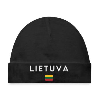 Litauische Flagge, Litauischer Stolz - Baby Premium Organic Mütze - Schwarz - Vorne