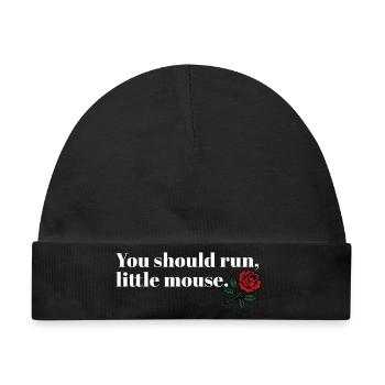 Run Baby Run – Dark Booktok Design - Baby Premium Organic Mütze - Schwarz - Vorne
