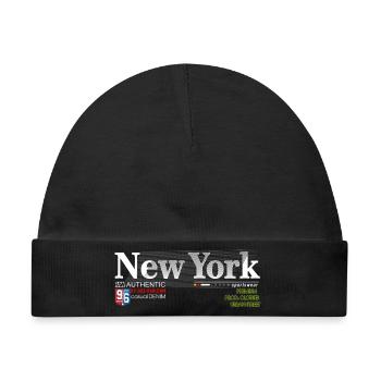 Street Style Abstrakter NYC-Druck - Baby Premium Organic Mütze - Schwarz - Vorne