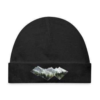 Berge Minimalismus - Baby Premium Organic Mütze - Schwarz - Vorne