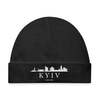 Skyline von Kiew, Kiew, Ukraine - Baby Premium Organic Mütze - Schwarz - Vorne