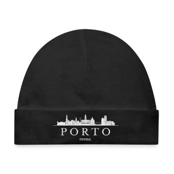 Porto Skyline, Porto Portugal - Baby Premium Organic Mütze - Schwarz - Vorne