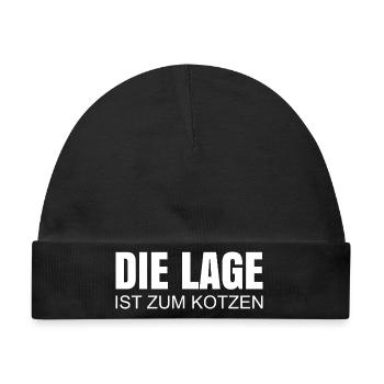Die Lage ist zum kotzen - Baby Premium Organic Mütze - Schwarz - Vorne