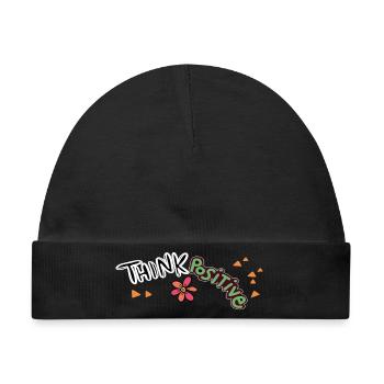 Think Positive  - Baby Premium Organic Mütze - Schwarz - Vorne