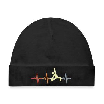 Yoga EKG Herzschlag - Baby Premium Organic Mütze - Schwarz - Vorne