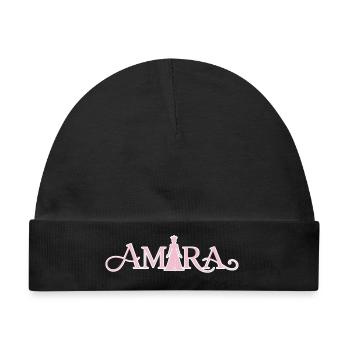 Amara Prinzessin Pink Couture - Baby Premium Organic Mütze - Schwarz - Vorne