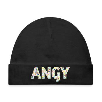 Angy Dotday name - Baby Premium Organic Mütze - Schwarz - Vorne