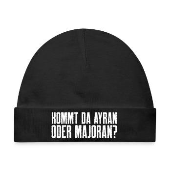 Kommt da Ayran oder Majoran? – Döner Spruch - Baby Premium Organic Mütze - Schwarz - Vorne