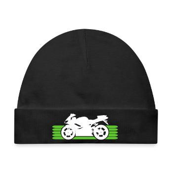 Motorrad fahren Motorradfahrer Motorradfahrerin - Baby Premium Organic Mütze - Schwarz - Vorne