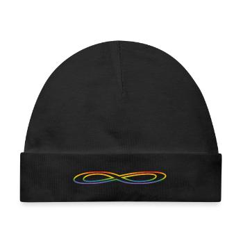 Regenbogen breite Unendlichkeit - Baby Premium Organic Mütze - Schwarz - Vorne