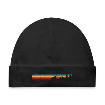 Regenbogen Skyline Silhouette - Baby Premium Organic Mütze - Schwarz - Vorne