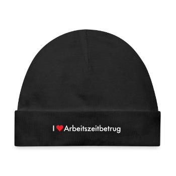 Ich Liebe Arbeitszeitbetrug - Baby Premium Organic Mütze - Schwarz - Vorne