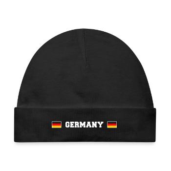 DE Fanshirt - Baby Premium Organic Mütze - Schwarz - Vorne