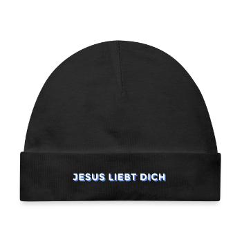 JESUS LIEBT DICH - Baby Premium Organic Mütze - Schwarz - Vorne