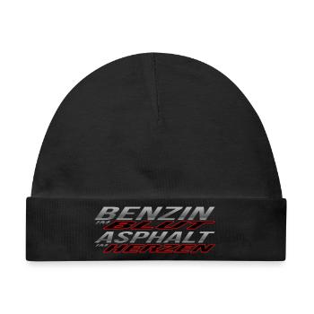 Benzin im Blut, Asphalt im Herzen - Baby Premium Organic Mütze - Schwarz - Vorne