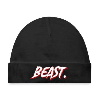 Beast Graffiti Pinseltext - Baby Premium Organic Mütze - Schwarz - Vorne