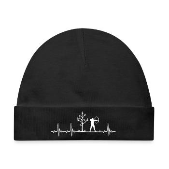 Bogenschütze Heartbeat Bogenschiessen Geschenk - Baby Premium Organic Mütze - Schwarz - Vorne