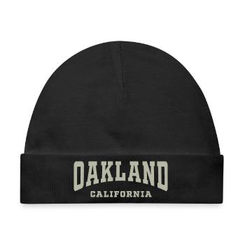 Oakland Kalifornien Typografie T-Shirt - Baby Premium Organic Mütze - Schwarz - Vorne