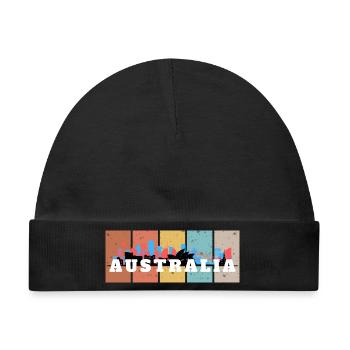 Australia Skyline Panels - Baby Premium Organic Mütze - Schwarz - Vorne
