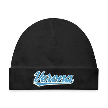 Verona Blau Script Logo - Baby Premium Organic Mütze - Schwarz - Vorne