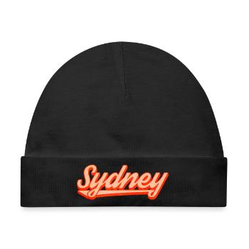 Sydney Retro Script Logo - Baby Premium Organic Mütze - Schwarz - Vorne