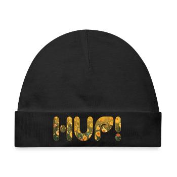 HUP im Blumenfeld - Baby Premium Organic Mütze - Schwarz - Vorne