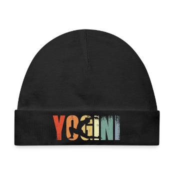Yogini Vintage Look - Baby Premium Organic Mütze - Schwarz - Vorne