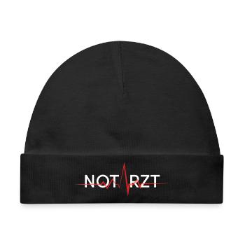 notarzt schriftzug rettung doc w - Baby Premium Organic Mütze - Schwarz - Vorne