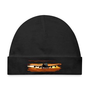Passagierflugzeug - Baby Premium Organic Mütze - Schwarz - Vorne
