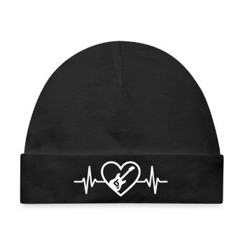 E-Gitarre Herzmusik - Baby Premium Organic Mütze - Schwarz - Vorne