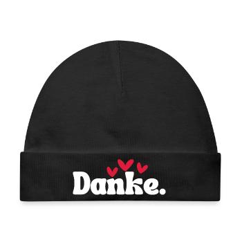 Danke Herz Typografie - Baby Premium Organic Mütze - Schwarz - Vorne