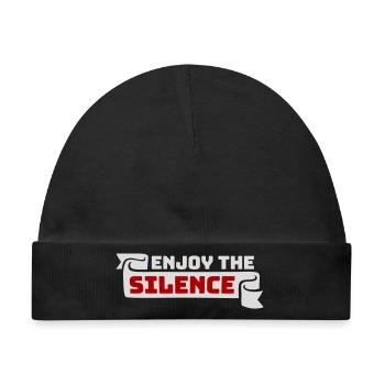 Enjoy The Silence Spruch Ruhe Stille Introvertiert - Baby Premium Organic Mütze - Schwarz - Vorne