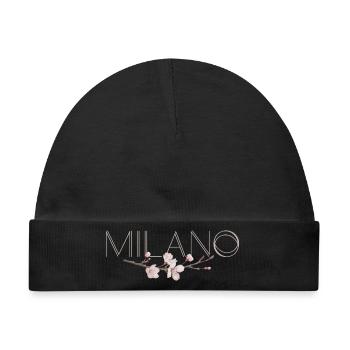 MILANO – Blossom Chic - Baby Premium Organic Mütze - Schwarz - Vorne