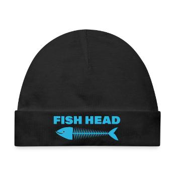 FISH HEAD - Baby Premium Organic Mütze - Schwarz - Vorne