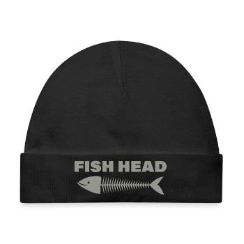 FISH HEAD - Baby Premium Organic Mütze - Schwarz - Vorne