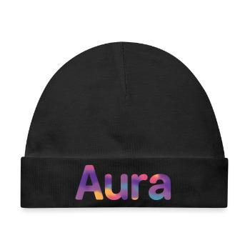 Aura - Baby Premium Organic Mütze - Schwarz - Vorne