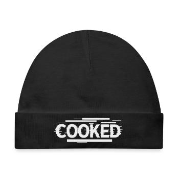 Cooked  - Selbstironische Schrift - Baby Premium Organic Mütze - Schwarz - Vorne