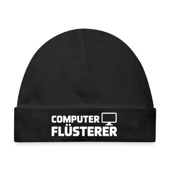 Computerflüsterer Shirt - Baby Premium Organic Mütze - Schwarz - Vorne