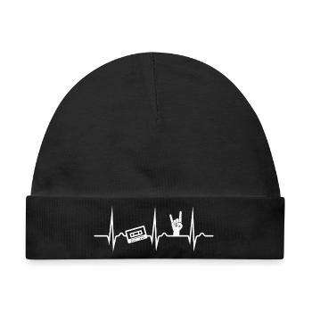 Heavy Metal Kassette EKG - Musik - Nostalgie - Baby Premium Organic Mütze - Schwarz - Vorne