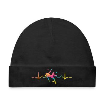 Boulderer Herzschlag Boulder Bouldern - Baby Premium Organic Mütze - Schwarz - Vorne